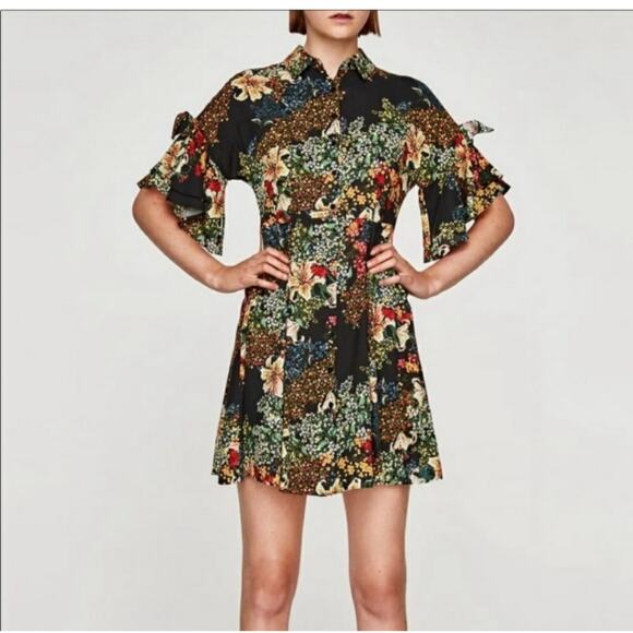 Zara Dresses & Skirts - ZARA Floral Print Mini Dress – Size XS